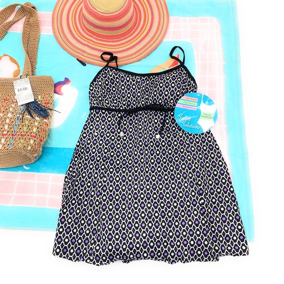 Swim Solutions Other - Swim Solutions Slimming One-Piece Swim Dress 14